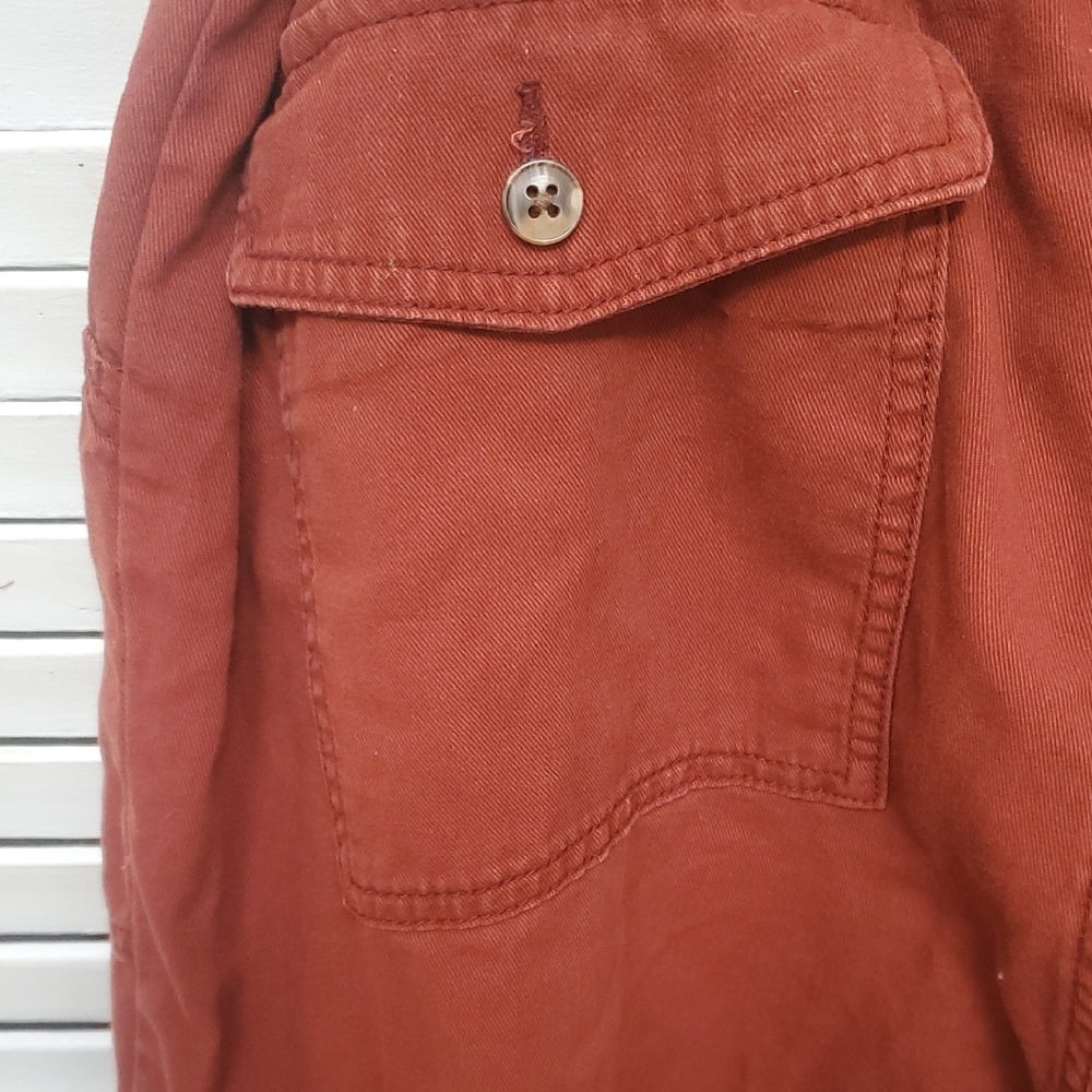 Old Navy Rust Tie-Waist Cropped Cargo Pants Size L - Picture 7 of 9